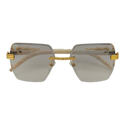 Rimless Leopard Temple Ultra Fashion Sunnies