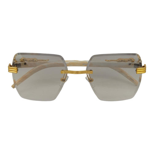 Rimless Leopard Temple Ultra Fashion Sunnies