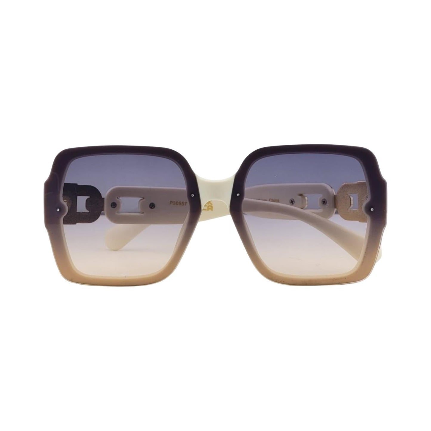 Oversized Fashionable Square Sunnies w/ Chain Detailed Temples