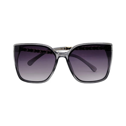Oversized Fashionable Cat Eye Sunnies w/ Chain Detailed Temples